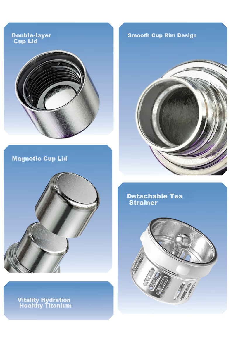 Cille Pure Titanium Insulated High-End Tea Infuser Health Preservation Tea Water Separation Cup Business Office Luxury Gift 24