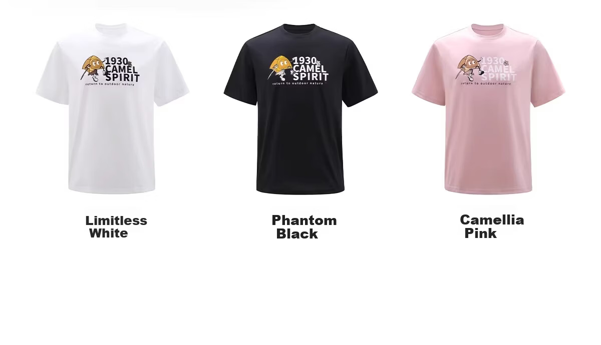 CAMEL Outdoor Quick-Dry T-Shirt Unisex Spring Summer Breathable Moisture-Wicking Printed Cotton Hiking Mountaineering Sports Top 8054 10