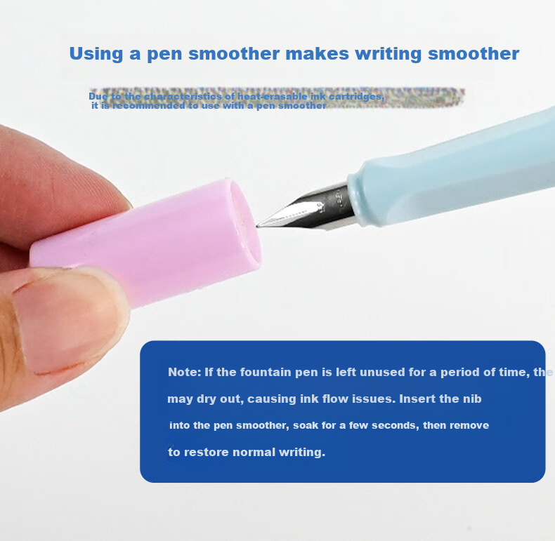 Ostrich Heat-Erase Thermal Ink Cartridge Fountain Pen Refill Compatible with Parker, Hero, Deli, M&G 3.4mm Ink Cartridges Crystal Blue Erasable Ink Cartridge Box Set (10+2) 5