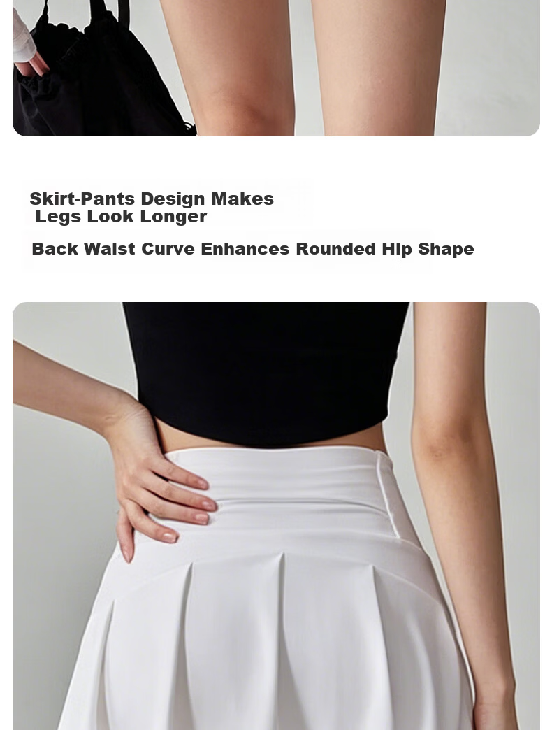Xueqiman Women's Summer High-Waist Tennis Skirt, Two-in-One Anti-Exposure Yoga Pilates Fitness Skirt 6