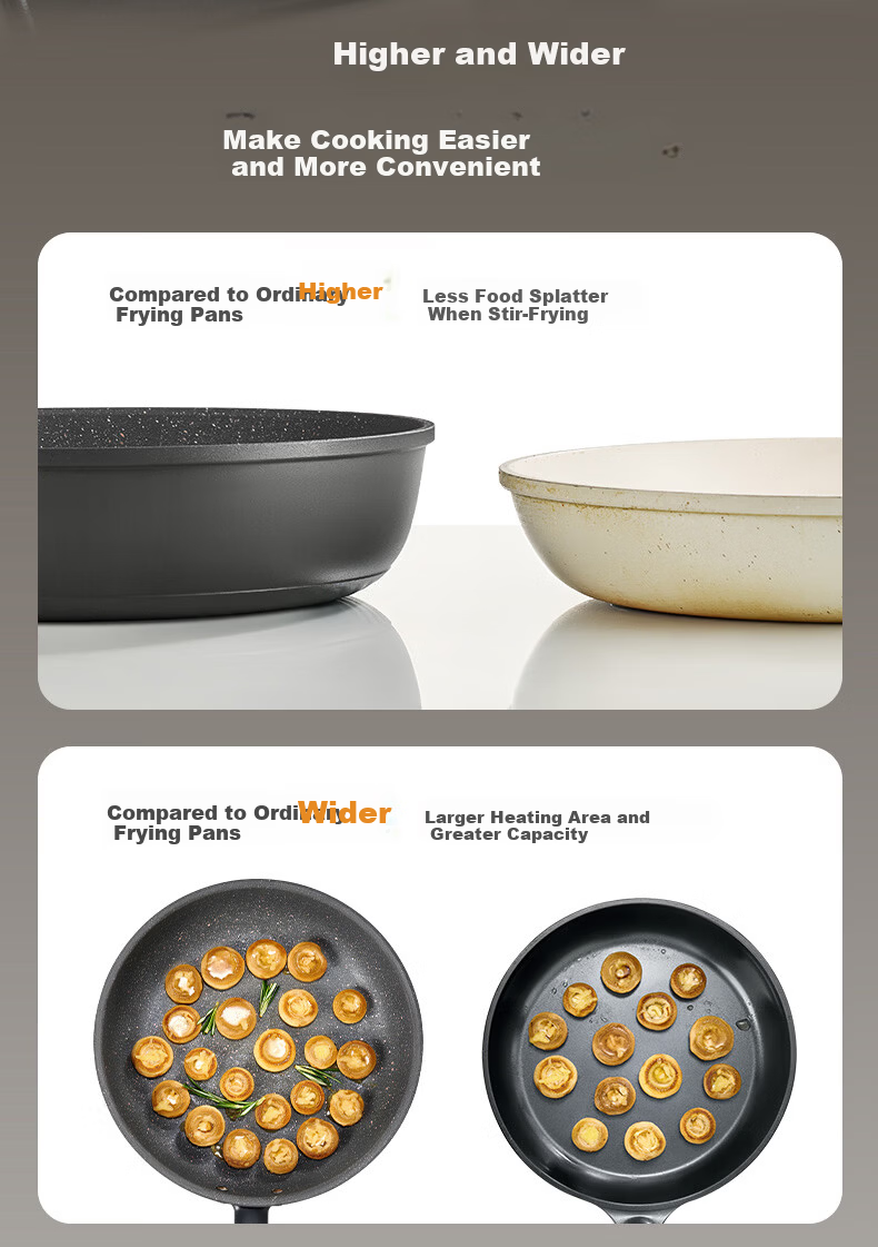 ASD Titanium Non-Stick Frying Pan Magic Stone 28cm Induction Gas Stove Compatible F1WG 14