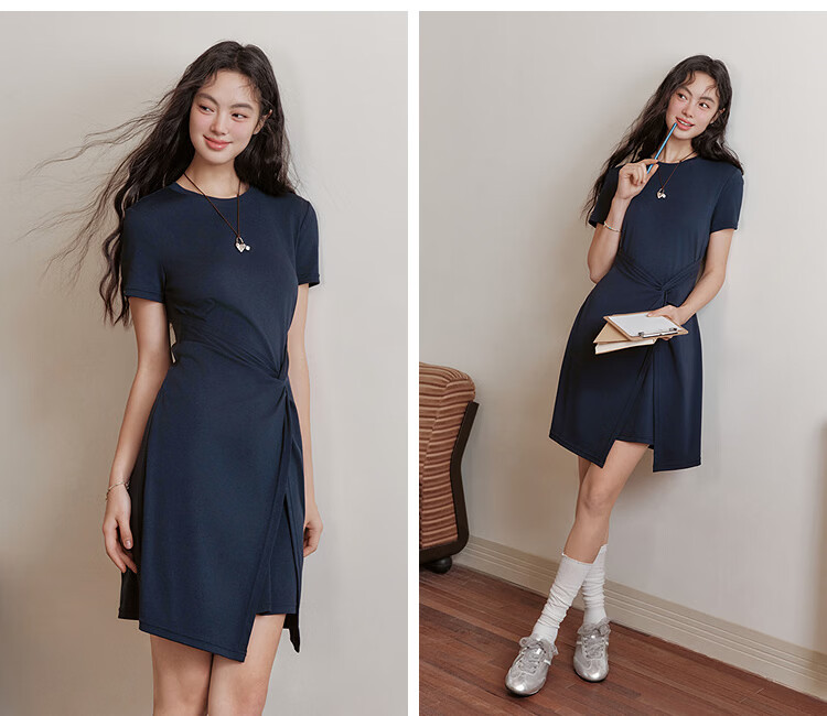 Semir Women's Summer Dress Round Neck Twist Waist Cooling Casual Design Short Skirt 2026 109326114036 4