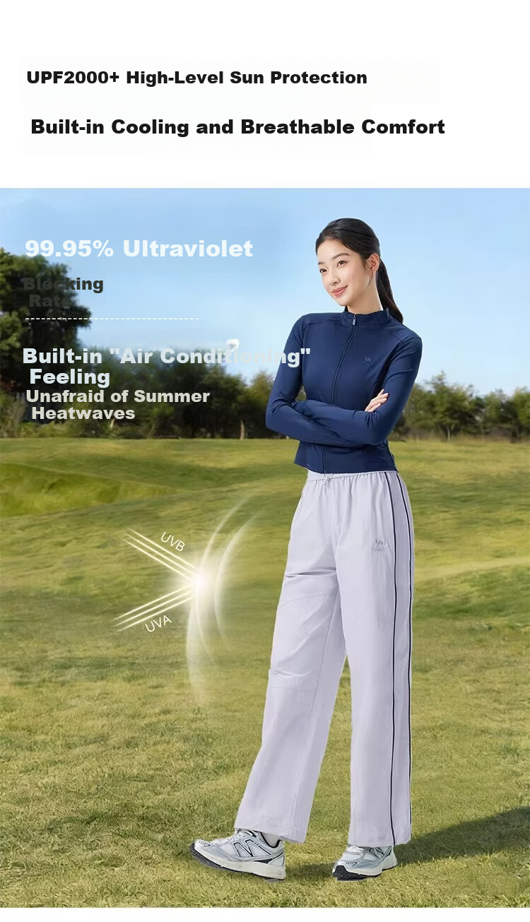 CAMEL Women's Quick-Dry Pants 2026 Summer New Cool Breathable Straight Slim Outdoor Hiking Casual Sports Pants 5013 6
