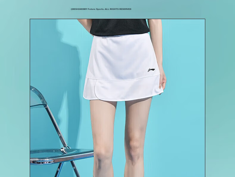 LI-NING Classic Series Women's Quick-Dry Breathable Antibacterial Sports Badminton Skirt with Anti-Exposure A-Line Design 14