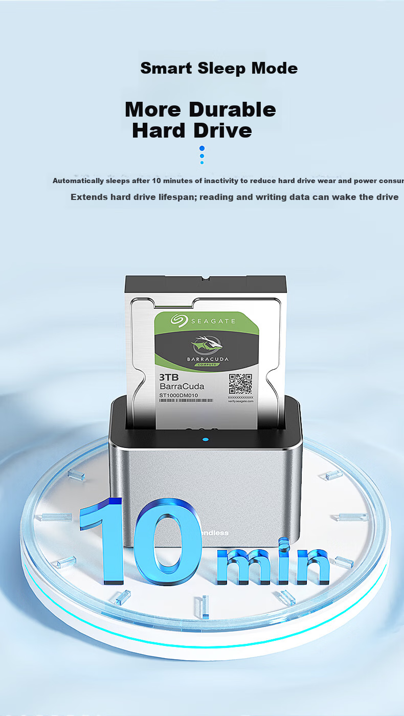 Lanshuo 2.5/3.5 Inch SAS Hard Drive Enclosure Dock USB 3.0 External SATA HDD Reader Aluminum Alloy for Desktop Laptop Server Expansion 20TB 2