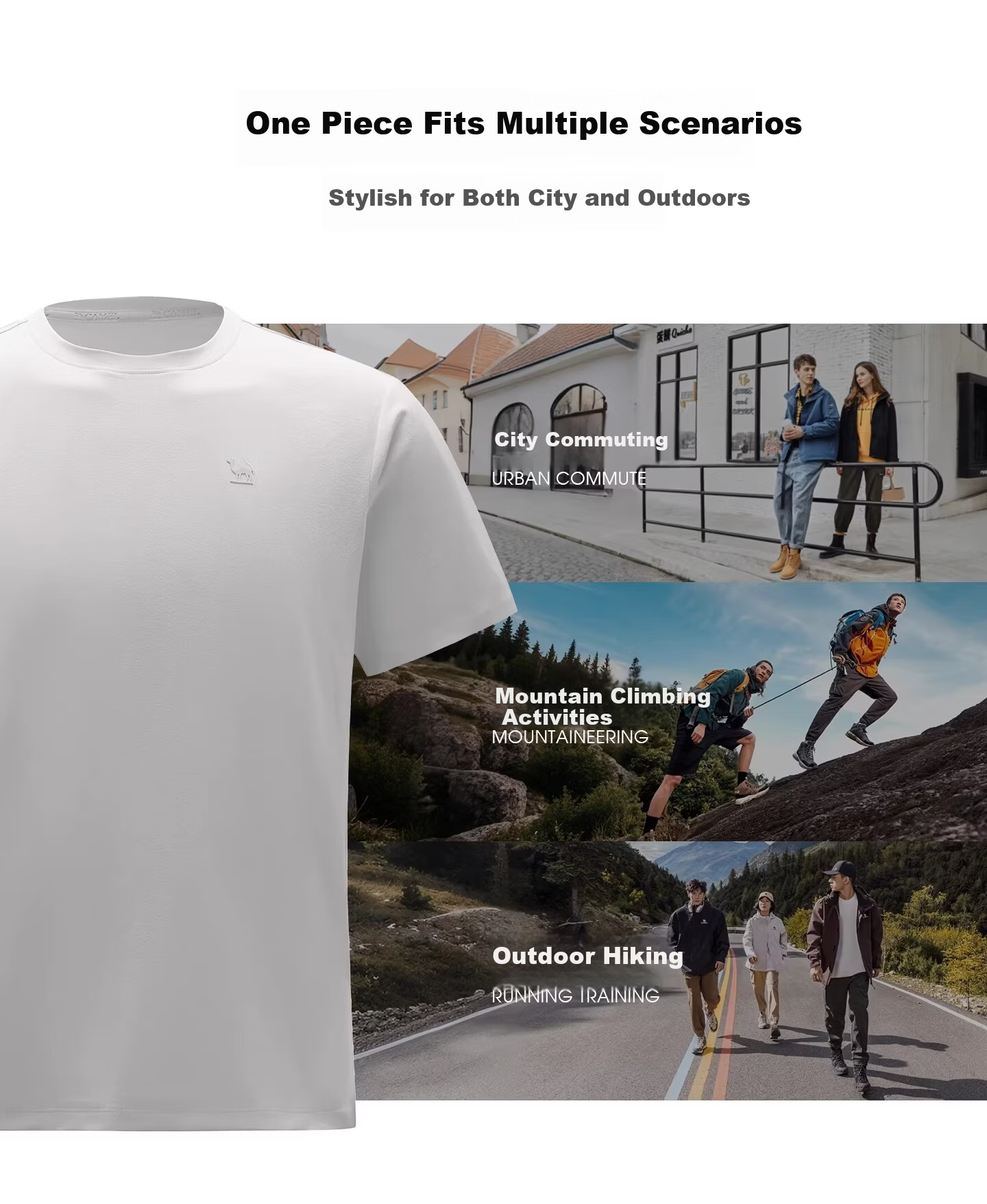CAMEL Outdoor Quick-Dry T-Shirt Men 26 Spring Summer Breathable Stretch 5A Antibacterial Hiking Sun Protection Top Women 1052 18