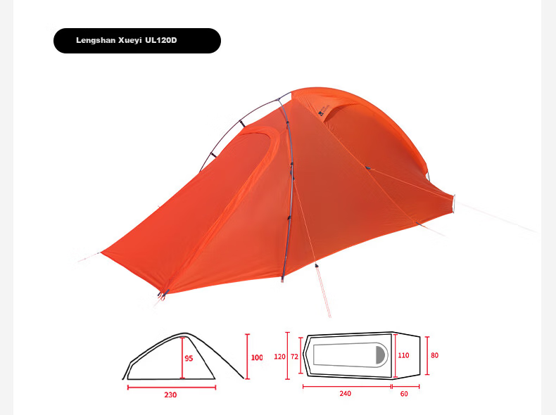 MOBIGARDEN Cold Mountain Snow Wing UL2 Groundsheet Outdoor High Altitude Hiking Tent Double Ground Mat NX24672023 Gray 15