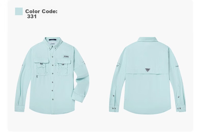Columbia Men's Long Sleeve Outdoor Casual Breathable Quick-Dry Polo Shirt FJ7048 331 XXL 31