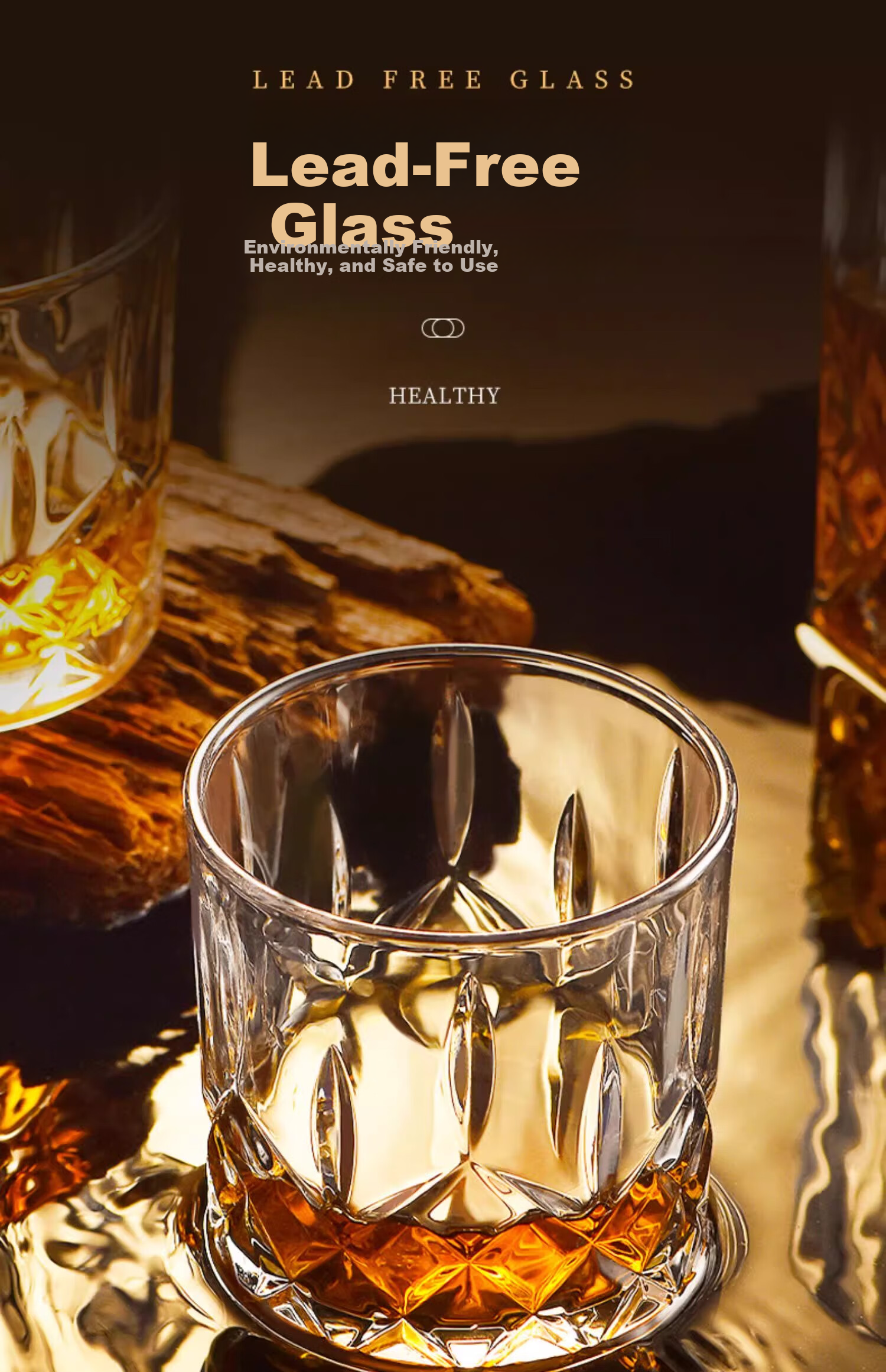 Eight Thousand Lines High-Value Whiskey Glass Set Home Glass Water Cup Set European Style Carved Wine Glass Set 4