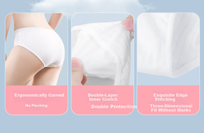 Grace Disposable Travel Cotton Women's Underwear Maternity Wash-Free Portable 5-Pack 3XL 10
