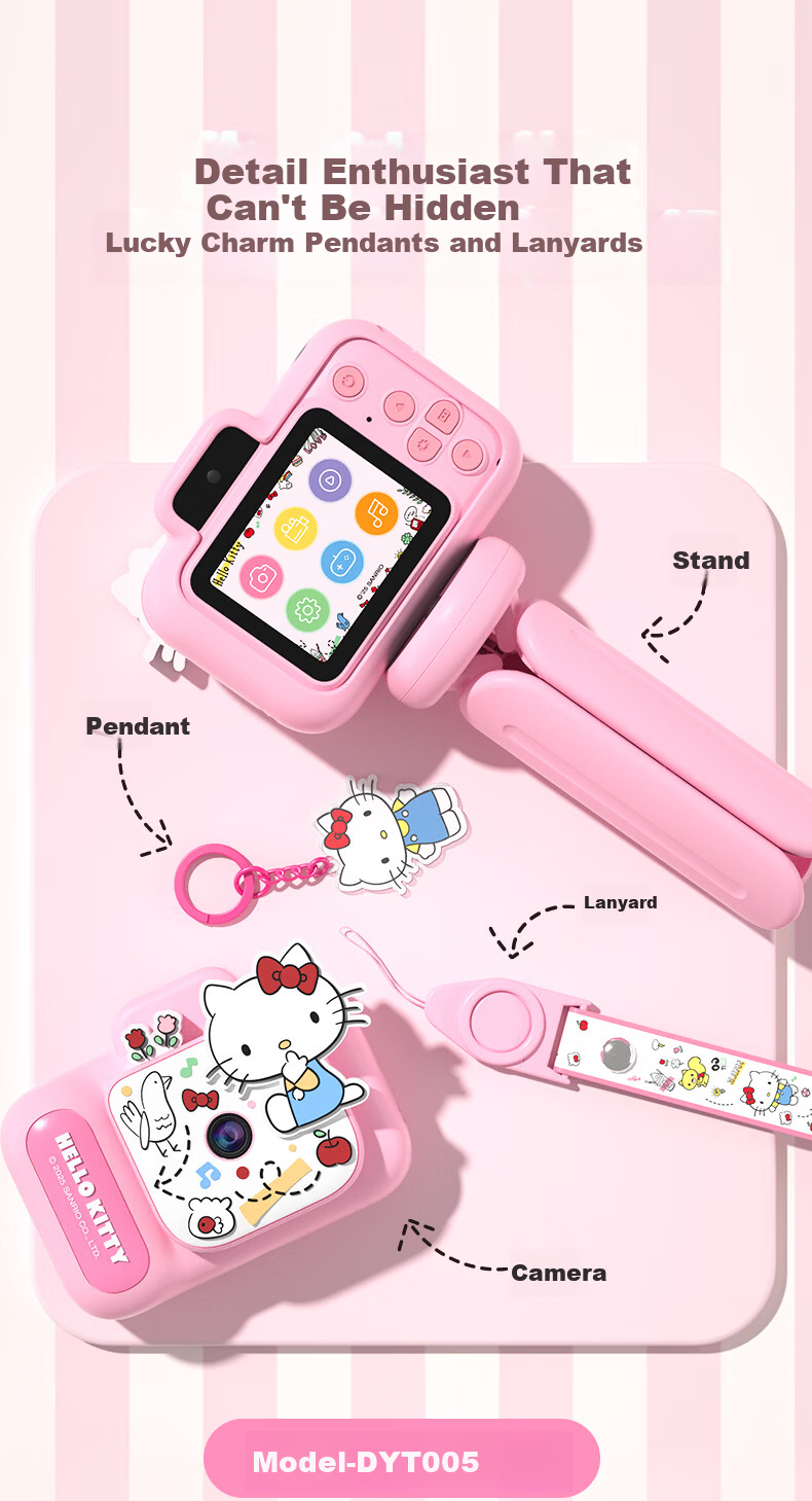 MAQUCC Kids Camera for Photography 6-10 Years Birthday Gift Student Girls 7-14 Years Hello Kitty Toy Practical Party Favor 8-12 8