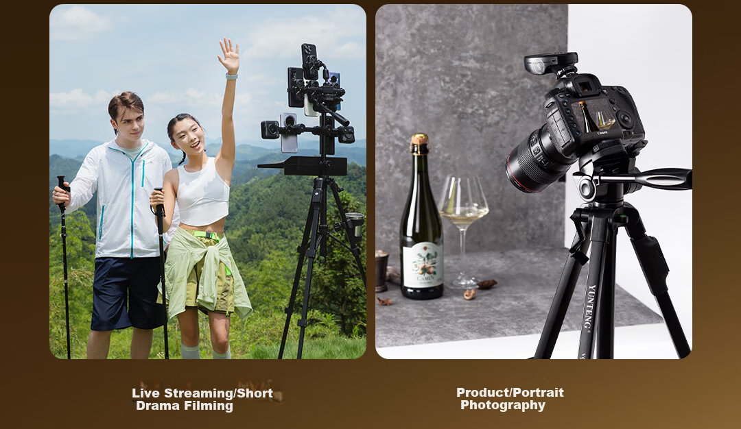 YUNTENG 860 Professional Tripod with Spiked Feet, Hydraulic Head for DSLR, Mirrorless Camera, Camcorder, Smartphone, Vlog Video Shooting, Live Streaming, Outdoor Travel Photography Stand 13