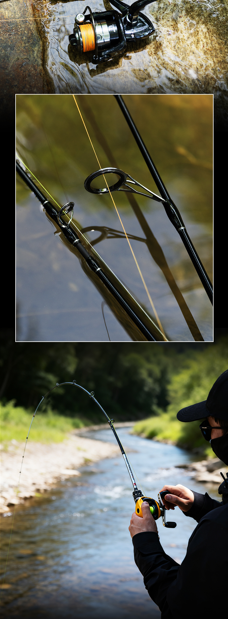 GW 1.8m Gun Handle Gangsheng Lure Rod ML Power Baitcasting Reel Lure Set for Perch and Black Bass Fishing Gear 17