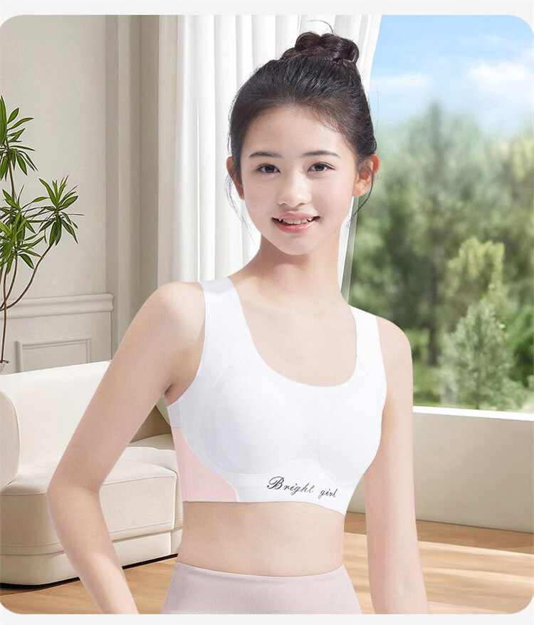 GUJIN Girls Youth Development Seamless Underwear Vest Junior High School Student Sports Bra for Girls Age 12 Teen Girl Bra 10