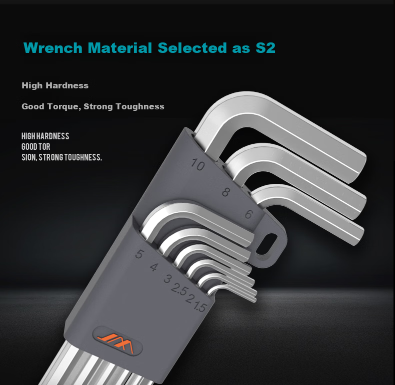 Jimmy Home Hex Key Set Hardened S2 Material 9-Piece Ball-End Fully Heat-Treated Hex Wrench JM-G1309N 3