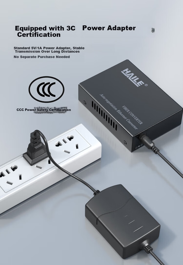 HAILE Haile Telecom Grade Gigabit Single-mode Dual-fiber Fiber Optic Transceiver 25km Network Monitoring SC Port Optical-Electrical Converter HC-820-25 8