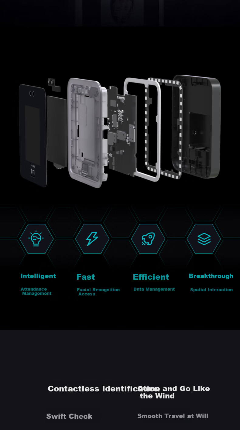 DingTalk Smart Connected Modian Facial Recognition Attendance and Access Control All-in-One Machine X3W Gray 2