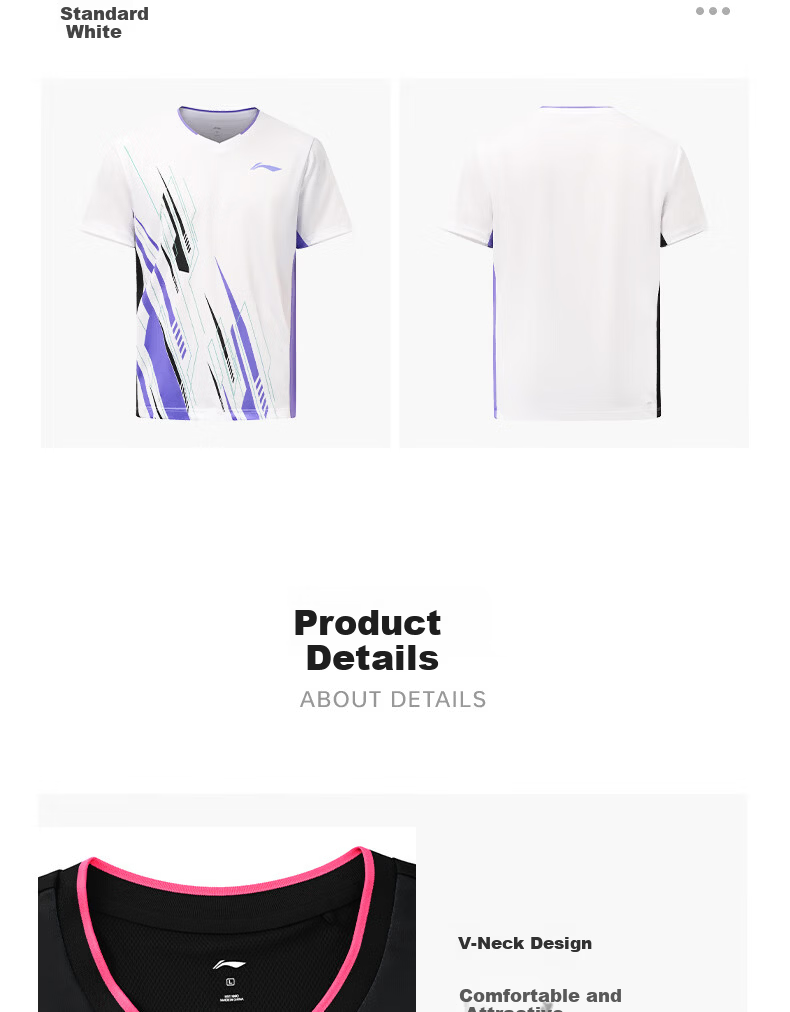 LI-NING Badminton Shirt Unisex Provincial Team Series Short Sleeve Competition Jersey T-Shirt Sportswear Black S 6