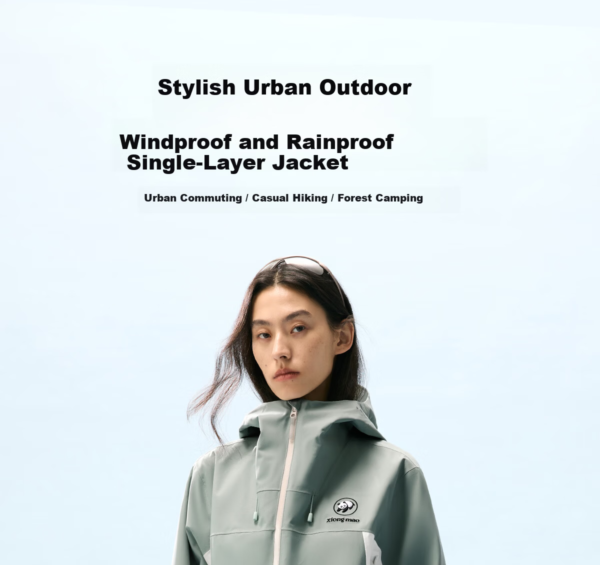 Panda Windproof and Rainproof Jacket Unisex 2026 Spring Summer Heavy Rain Waterproof Durable Outdoor Hiking Mountaineering Coat B076 1