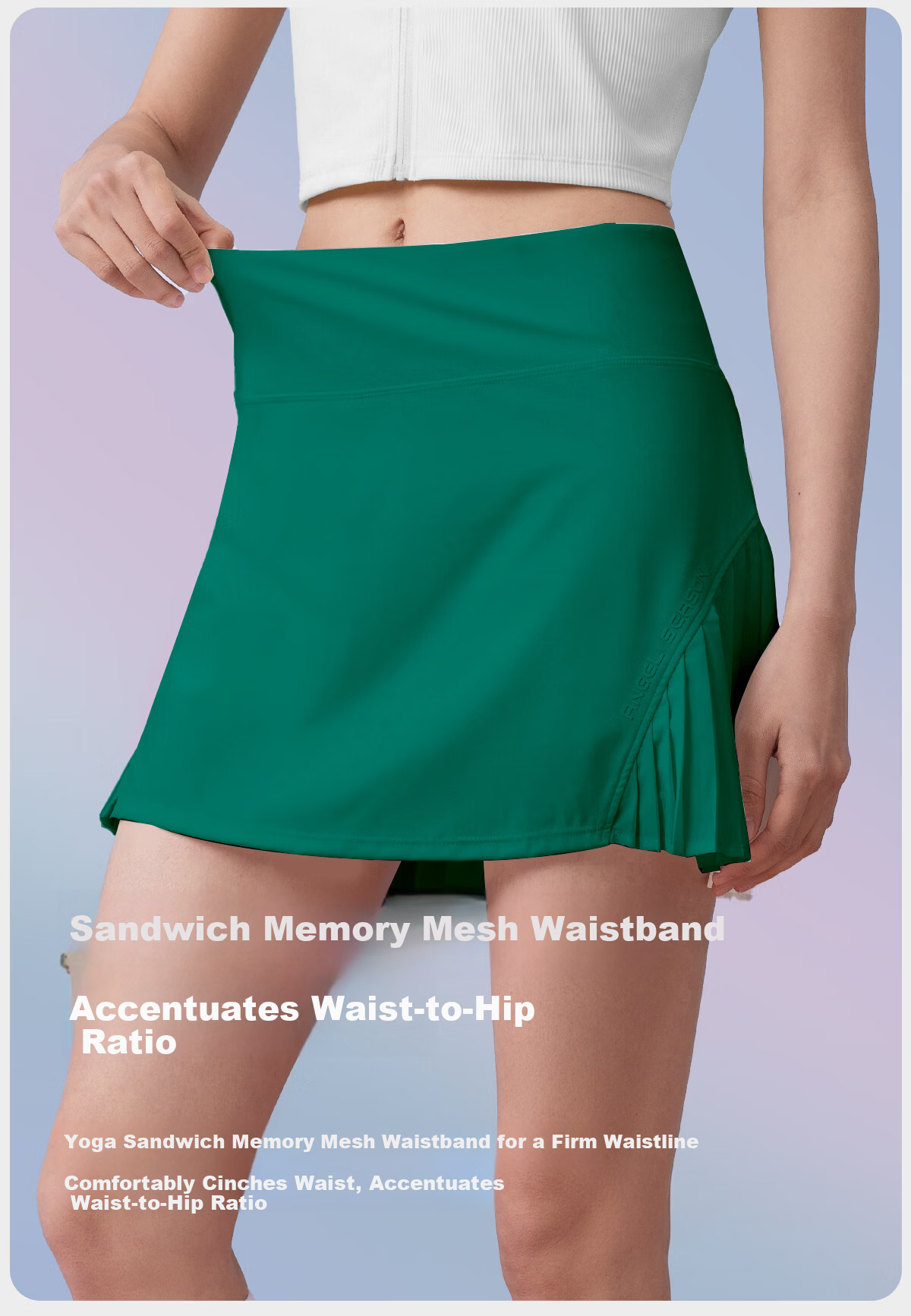 Angel Season Sports Yoga Pleated Tennis Skirt for Women 2026 Spring Summer New Badminton Skirt Tennis Dress Anti-Exposure Skirt 5
