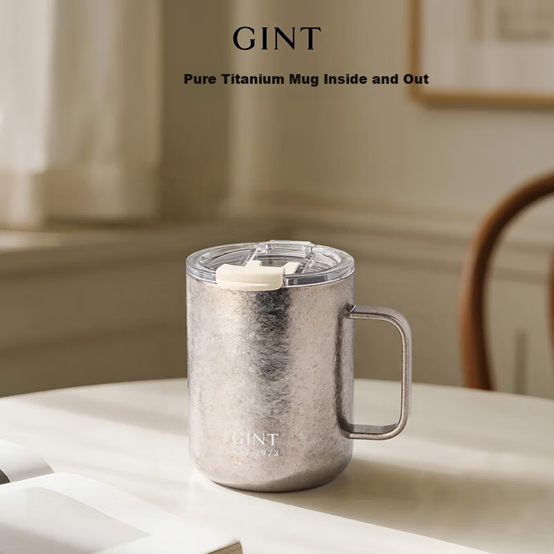GiNT Pure Titanium Insulated Mug High-Value 2026 New Hand Brew Coffee Cup Office Water Cup with Lid