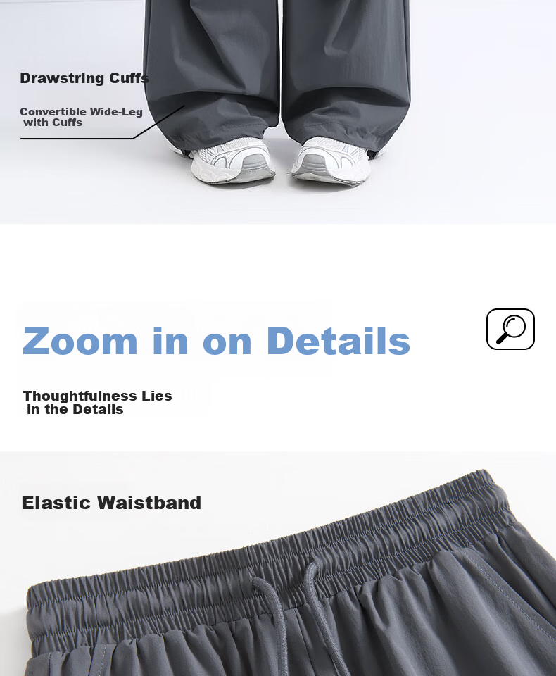 MINISO Women's Wide-Leg Cargo Pants Summer 2026 New Lightweight Quick-Dry Paratrooper Pants American Casual Sports Trousers 12