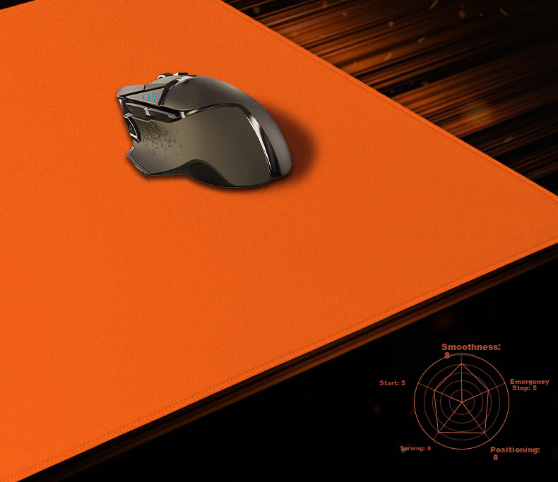 HELLFIRE Gaming Mouse Pad Ultra-Smooth Narrow Edge Large Size Tawa FPS Delta 400x350x4mm Vibrant Orange Light 2