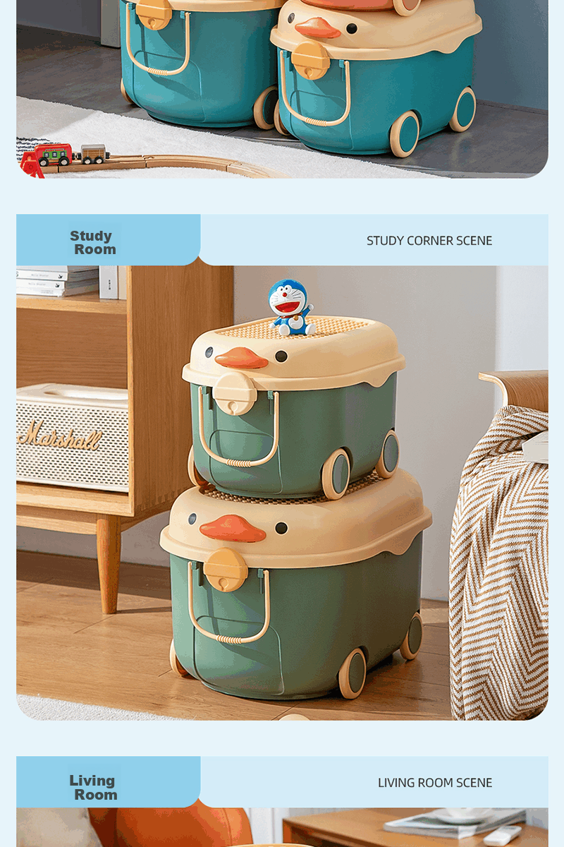 OLA XIANG Children's Toy Storage Box Large Capacity Plastic Household Organizer Snack Storage Container Baby Clothes Storage Box 14