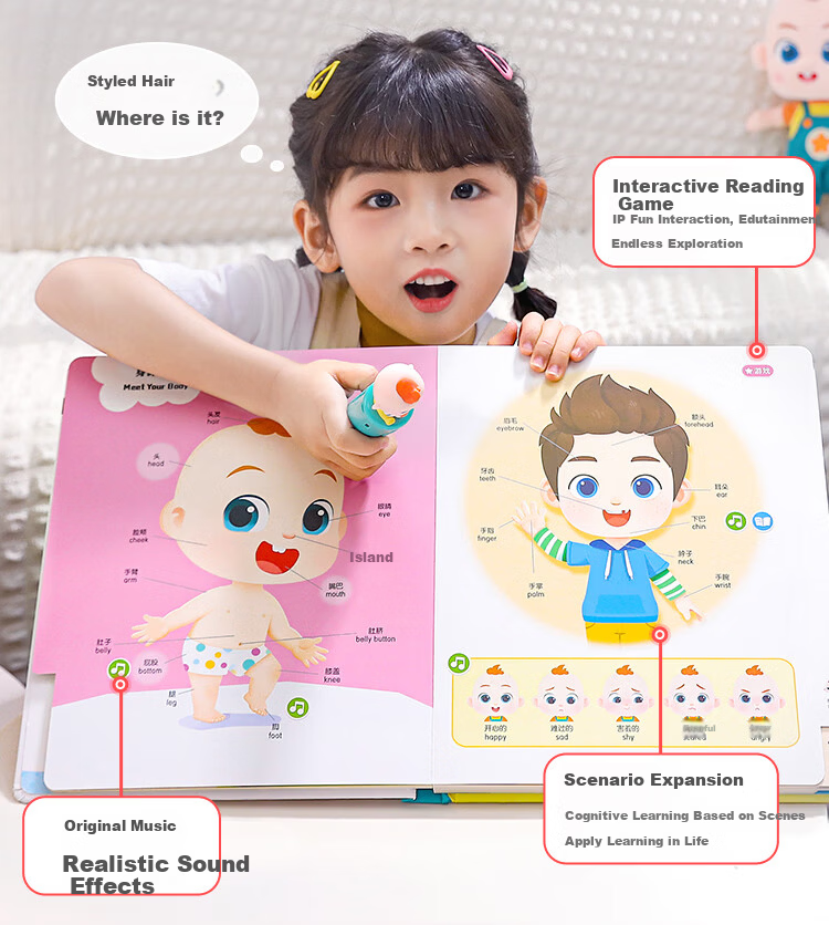 BabyBus Early Learning Machine Reading Pen Advanced Starter Kit Bilingual Educational Toy Toddler Reading Book Children's Day Gift 7