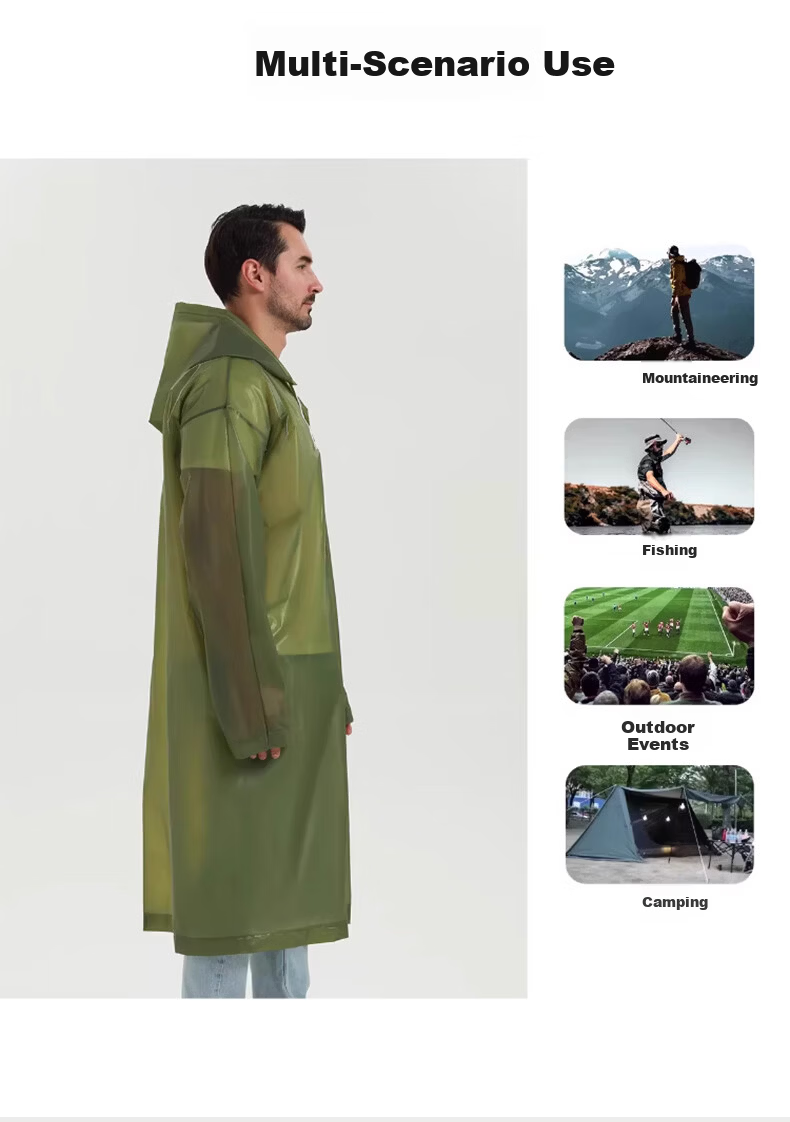 40,000 KM Disposable Long Raincoat Full Body Heavy-Duty Adult Anti-Rain Outdoor Hiking Travel Single-Person Portable Poncho 4
