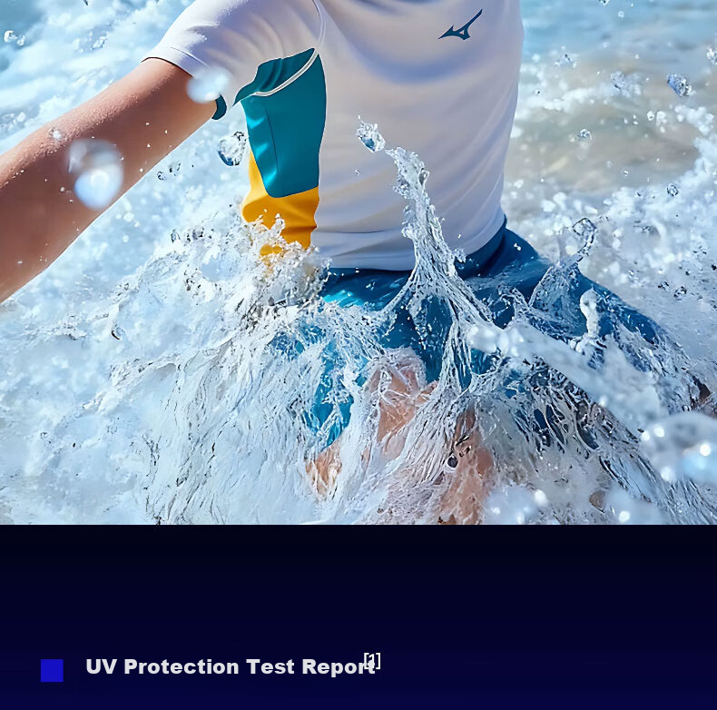 MIZUNO Kids Boys Two-Piece Swimwear Short Sleeve Quick-Dry Sun Protection Surfing Hot Spring Swimsuit GB431 Off-White Blue 120 5