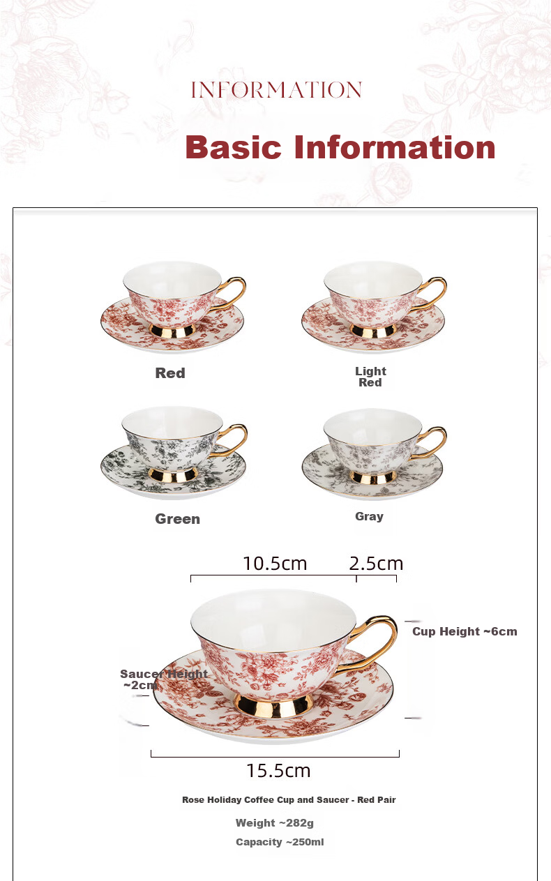 Modern Housewife Rose Holiday Coffee Cup Set Gift for Housewarming Wedding Engagement Newlywed 15