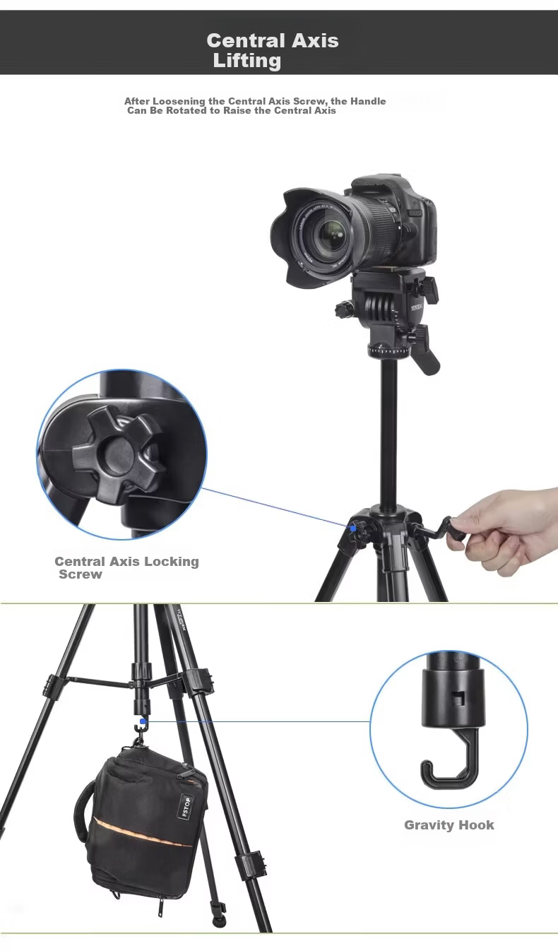 YUNTENG 691 Camera Tripod Hydraulic Damping Head DSLR Mirrorless Camera Phone Photography Professional Photography Video Vlog Live Outdoor Travel Stand 3