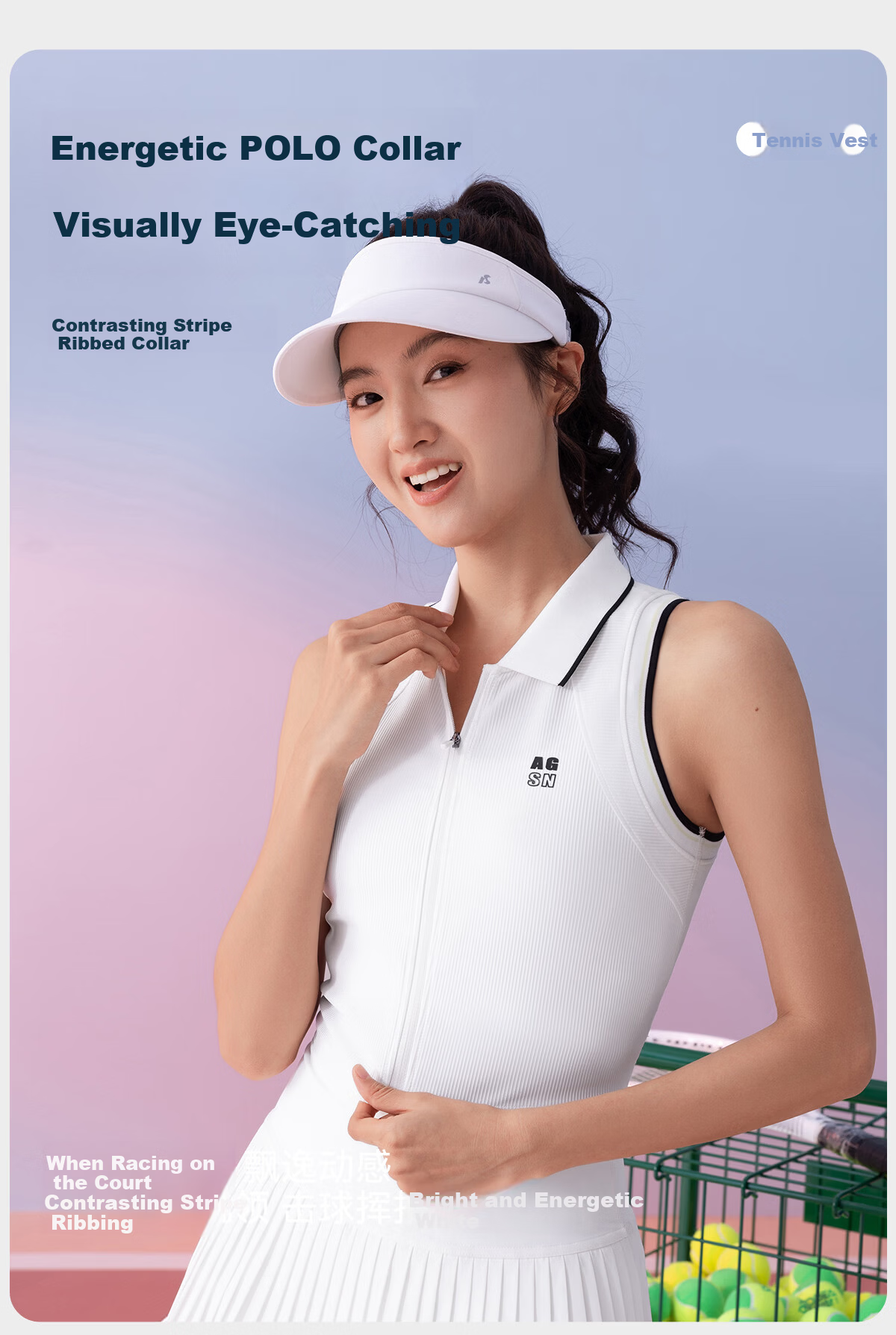 Angel Season Women's Sleeveless Polo Tennis Top 2026 Spring Summer New Beautiful Badminton Yoga T-Shirt 4