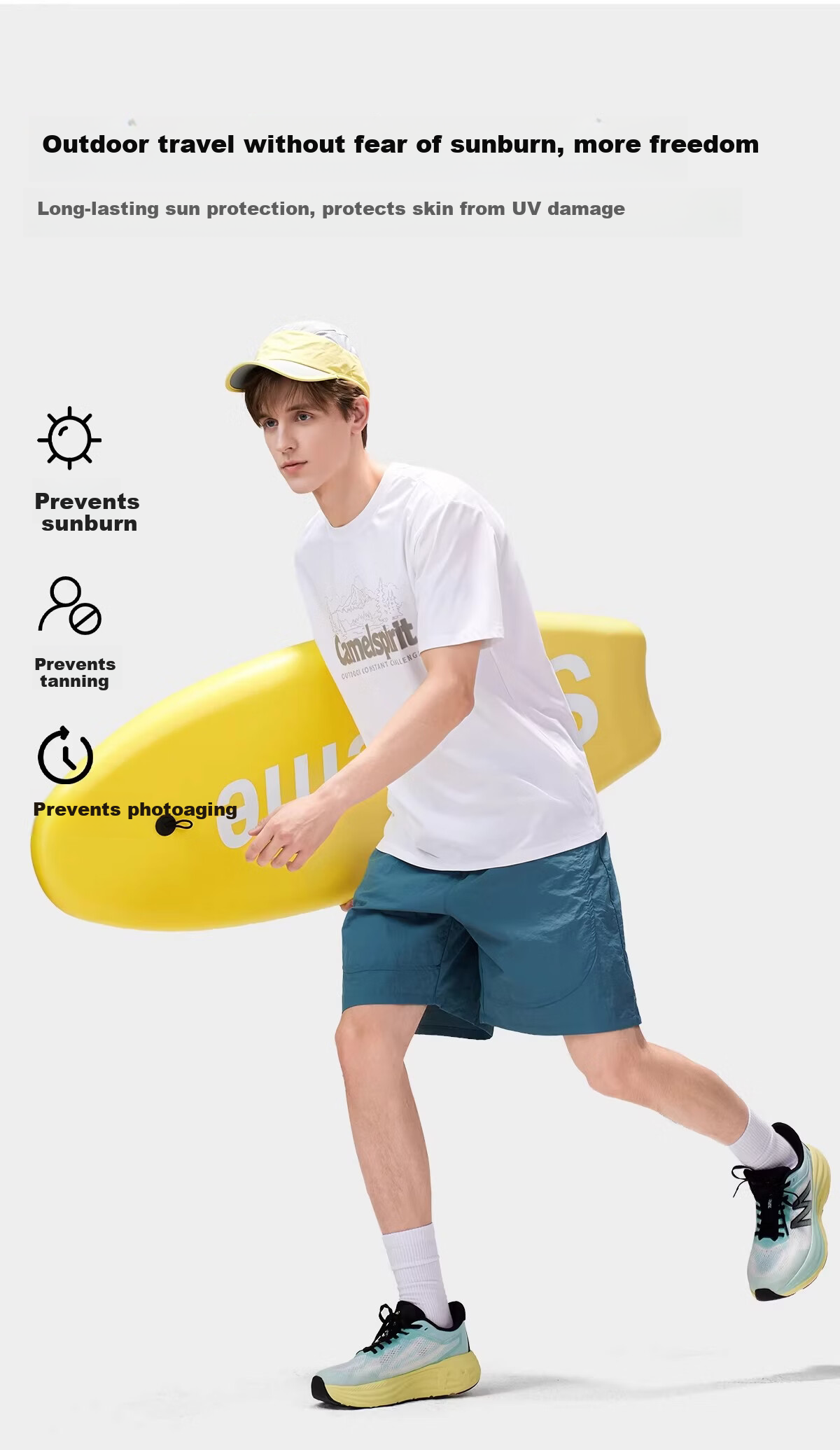 CAMEL Outdoor Quick-Dry Men's T-Shirt Spring Summer Short Sleeve Cooling Breathable Sweat-Absorbing Wrinkle-Resistant Stretch Printed Hiking Sun Protection K048 5