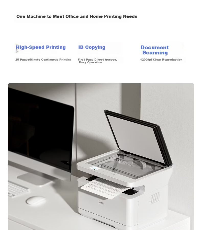 Deli AI All-in-One Home Printer Multifunction Printer Copy Scan Wireless Laser Printer Mobile Connection for Homework and Study Error Correction 5
