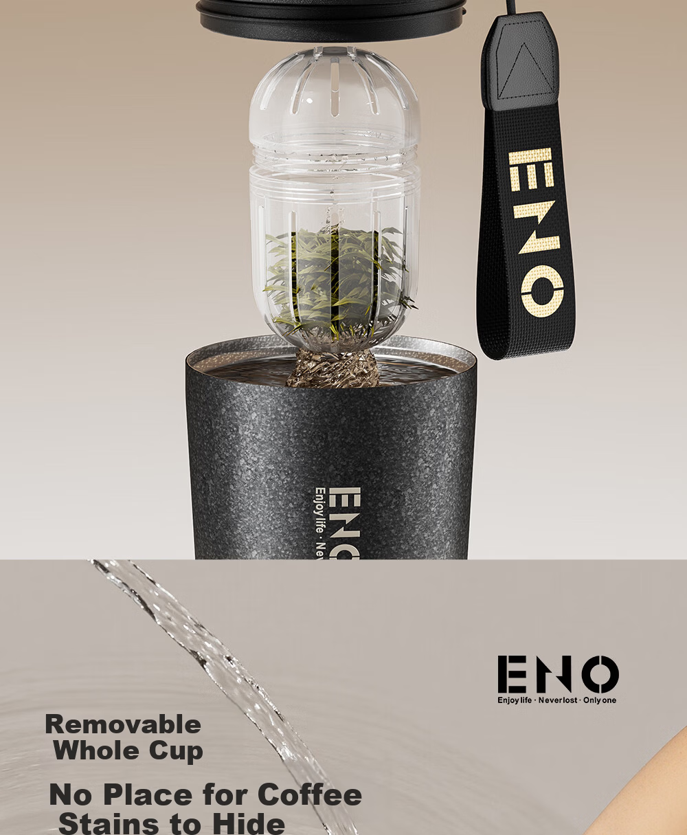 Eno Titanium Pure Titanium Insulated Straw Water Bottle High-Value Coffee Cup Portable Custom Valentine's Day Gift 12