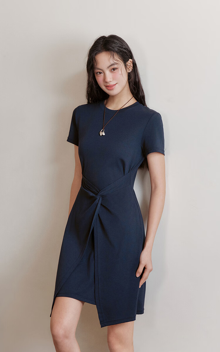 Semir Women's Summer Dress Round Neck Twist Waist Cooling Casual Design Short Skirt 2026 109326114036 2