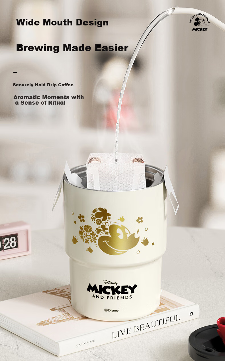 Disney 316L Stainless Steel Insulated Straw Coffee Cup for Women and Children 400mL Mickey 9