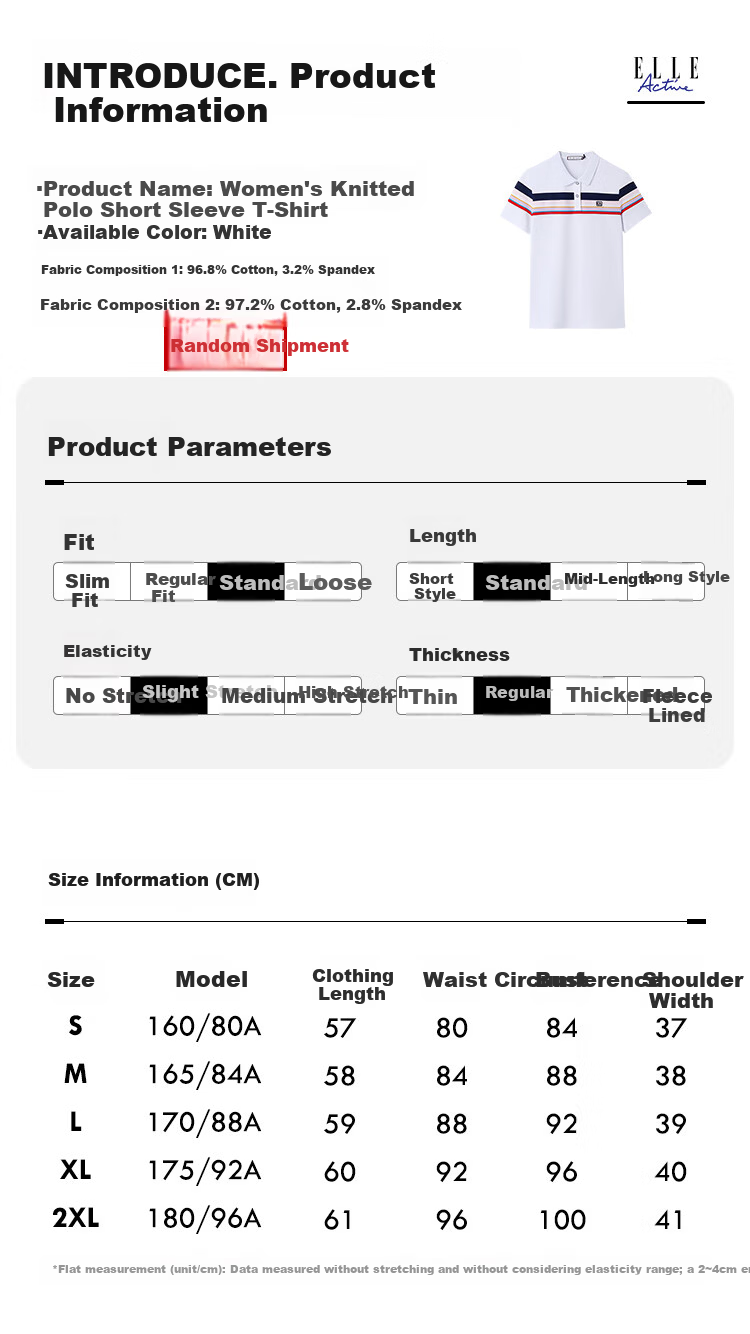 ELLE ACTIVE Fashion Color-Block Striped Polo Shirt Women Short Sleeve Casual Sports T-Shirt Summer Vibrant Collared Top White L 5