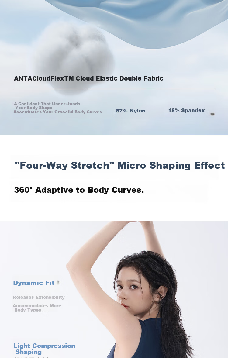 Anta Slim Waist Women's Swimsuit 2026 New One-Piece Conservative Sleeveless Plus Size Girl Swimsuit Black M 8