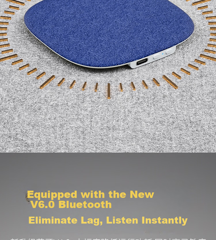 Aiwa AH-37 Sleep Aid Under-Pillow Bluetooth Speaker Ultra-Thin Pillow Speaker Sleep Sound Machine White Noise Bedside Speaker Blue 16