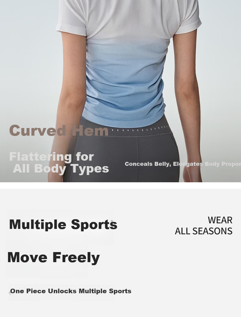 Women's Freedom Style Sports Top Spring Summer New Seamless Crew Neck T-Shirt Outdoor Running Fitness Short Sleeve Pilates Yoga Wear 10