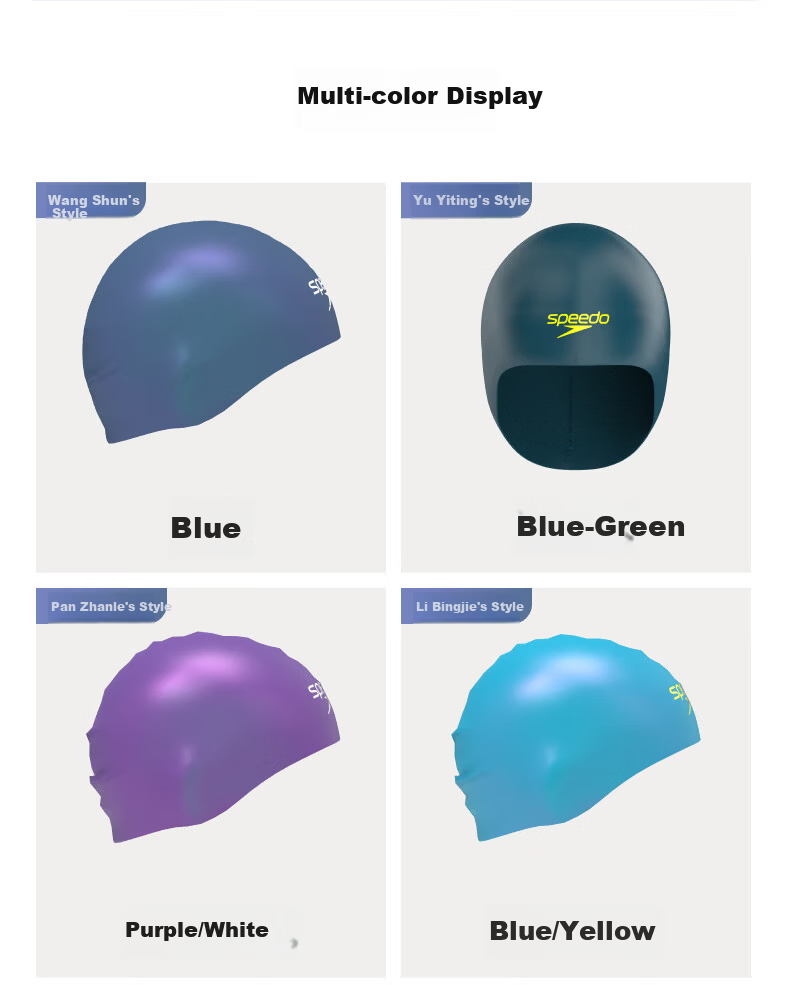 Speedo Racing Swim Cap 3D Smart Fit Professional Training Sharkskin Silicone Waterproof Swim Cap Purple M 6