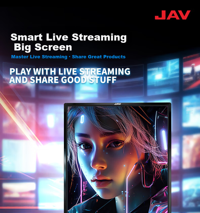 JAV 43-inch Portable Smart Live Streaming Large Screen Wireless Screen Casting Teaching Touchscreen Rotatable Live Streaming All-in-One Machine LED43C3k 1