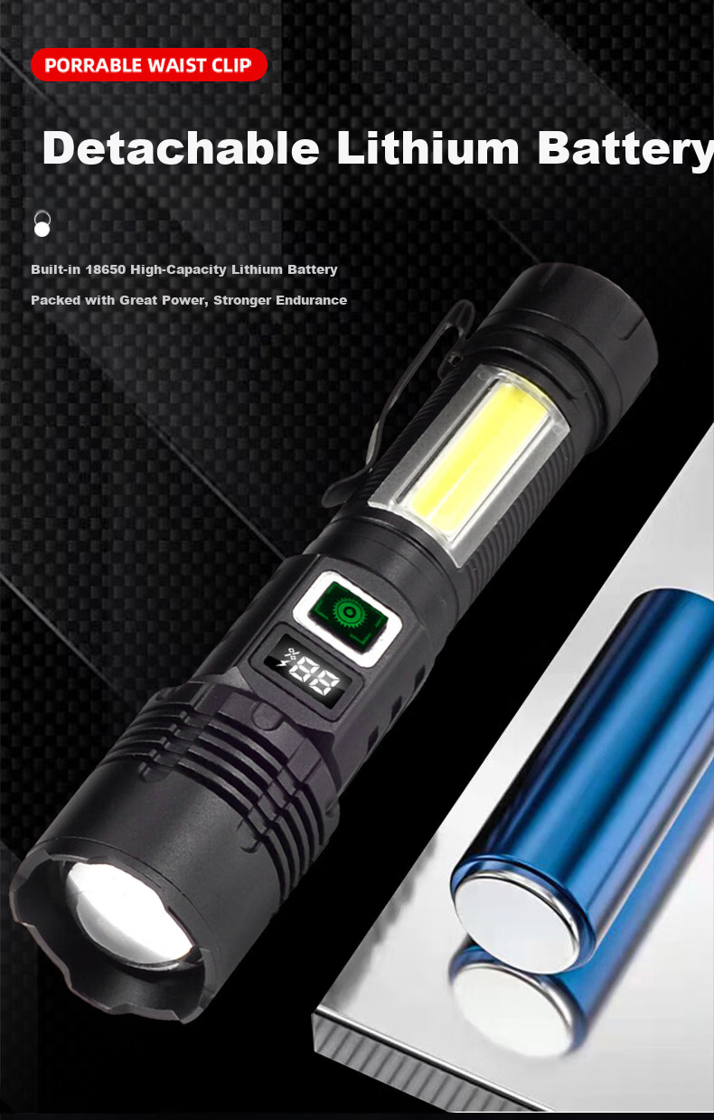 MAX LOAD Magnetic Rechargeable Mini Portable High Brightness Outdoor Flashlight with Side Light Multifunctional Work Repair Torch 16