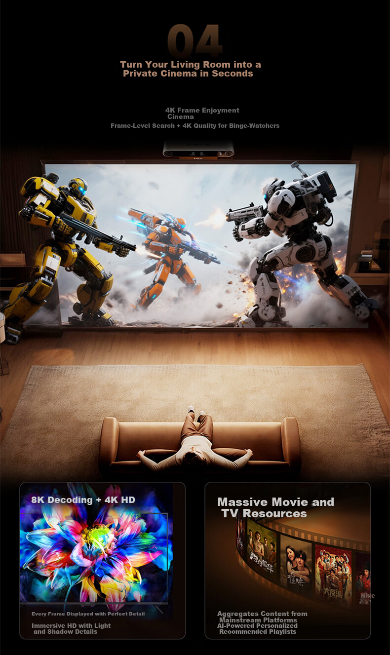 TUDOO Tbox TV AI Box Kids Learning Fitness Mirror Motion Sensor Game Smart 4K Ultra HD Box 11