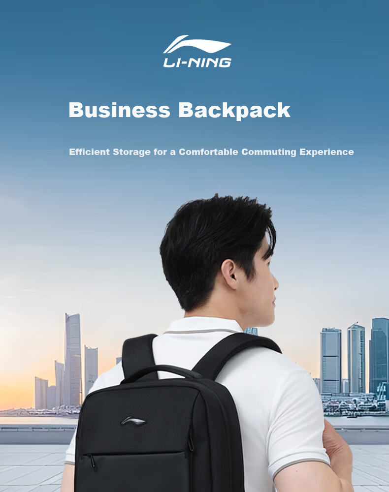 LI-NING Large Capacity Business Travel Backpack Unisex Outdoor Casual School Bag for High School, Middle School, and College Students 1