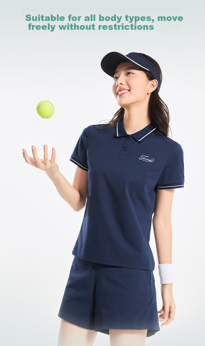 Erke Women's Summer New Polo Shirt Short Sleeve Outdoor Antibacterial Soft Skin-Friendly Sports T-Shirt 8