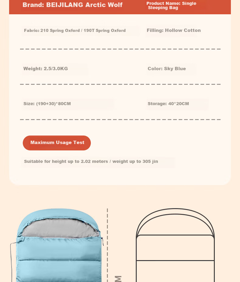 BeiJiLang Electric Heated Sleeping Bag with Detachable Liner, Outdoor Camping Overnight Winter Thickened Cold-Resistant USB Rechargeable Sleeping Bag 9